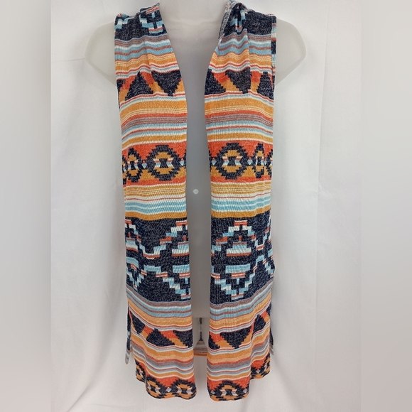 2/$30 Colorful Sleeveless Patchwork Knit Cardigan (#1,290) - Picture 1 of 9
